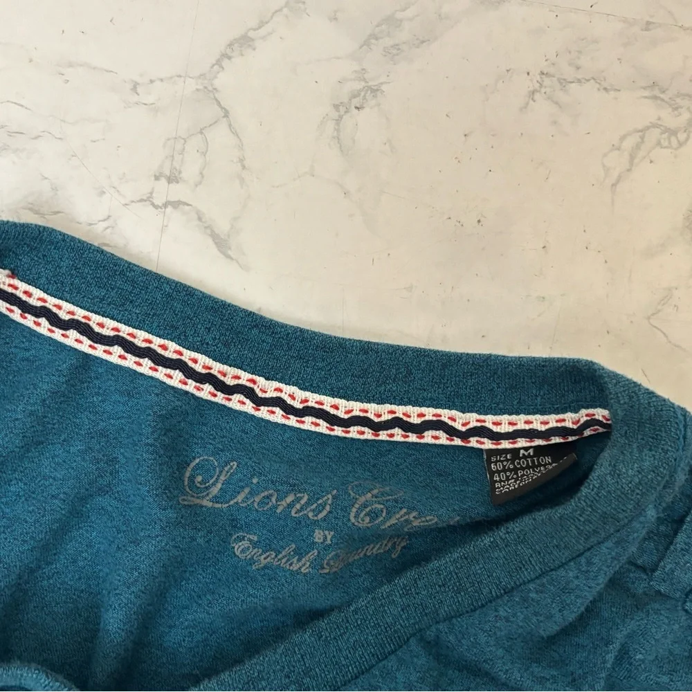 Lion's Crest by English Laundry Mens Short Sleeve Sz M Blue Shirt Button​​ - Picture 4 of 4